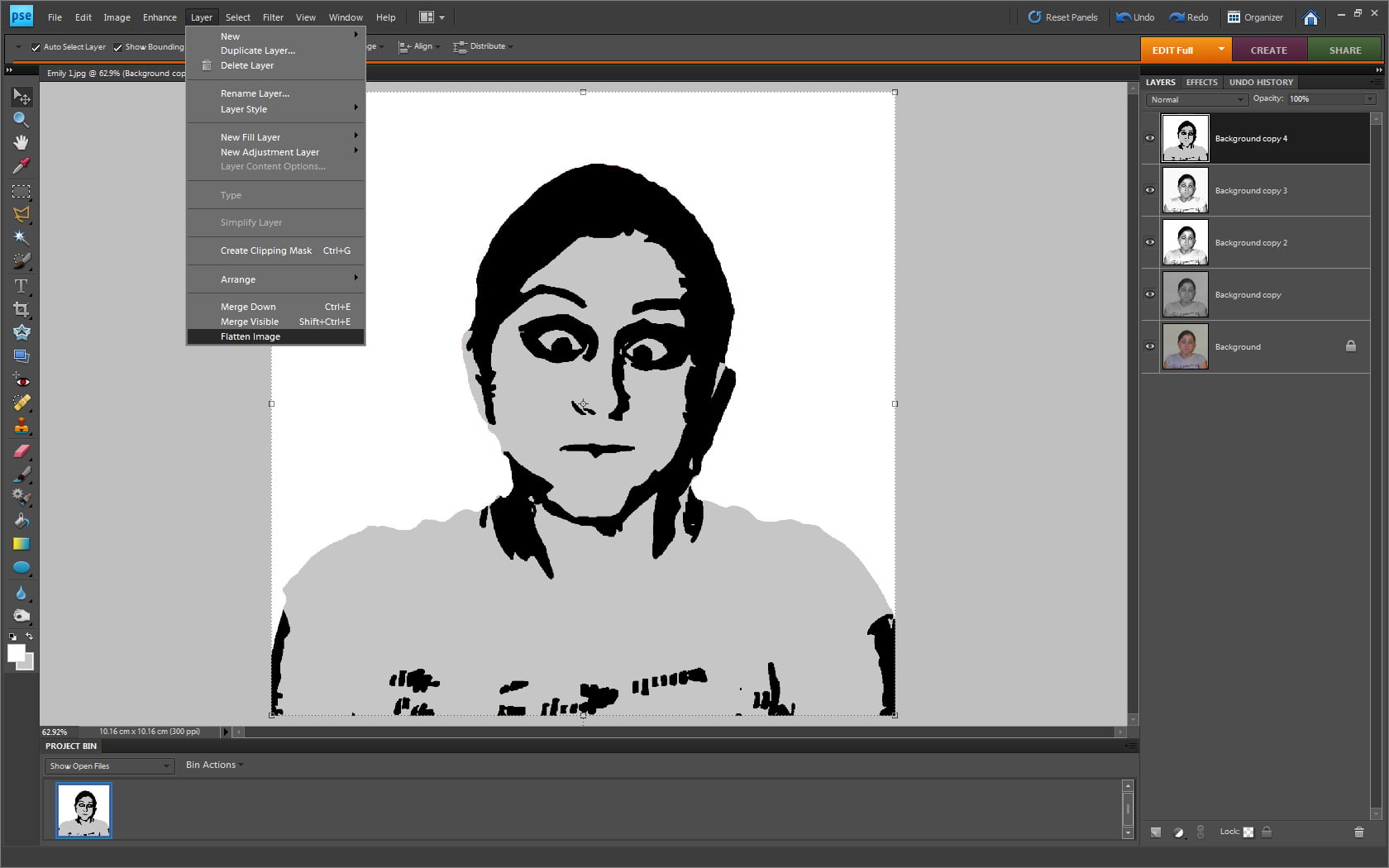 Flatten image screen shot