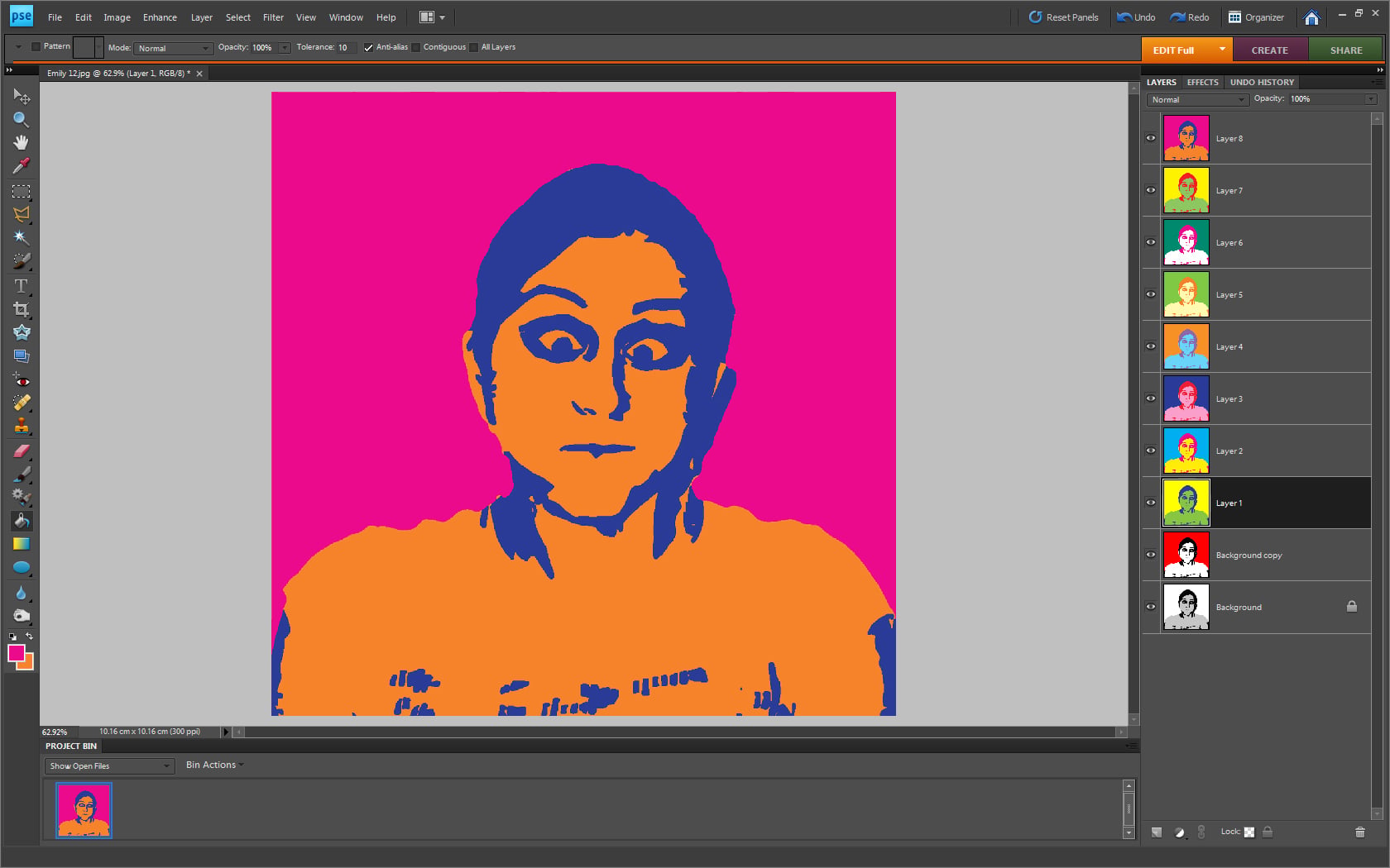 9 coloured versions screenshot