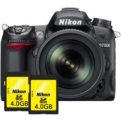 Nikon D7000 Digital SLR Camera with 18-105mm VR Lens plus Free 2x 4GB Cards