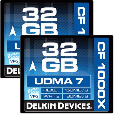 Delkin 32GB 1000X UDMA 7 Compact Flash - Twin Pack