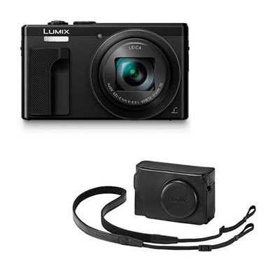 Panasonic LUMIX DMC-TZ80 (Black) with Leather Case (Black) and Battery Kit
