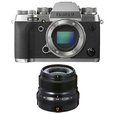 Fujifilm X-T2 Digital Camera - Graphite with Fujifilm 23mm f2 R WR XF Lens - Black