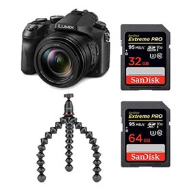 Panasonic Lumix DMC-FZ2000 with SanDisk 64GB + 32GB 95MB/Sec SD and Joby GorillaPod Kit 1K