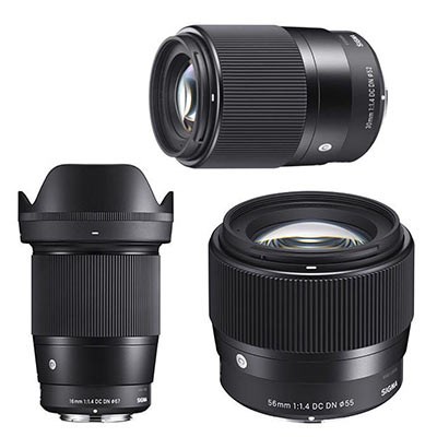 Sigma 16mm, 30mm + 56mm f1.4 DC DN Contemporary Lens - Micro Four Thirds