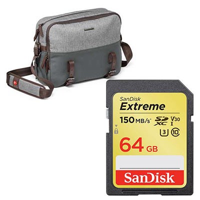 Manfrotto Lifestyle Windsor Reporter and SanDisk 64GB Extreme 150MB/Sec UHS-I SDXC Card
