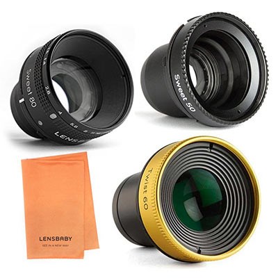 Lensbaby Sweet 50 Optic + Twist 60 Optic + Sweet 80 Optic + Lens Cleaning Cloth