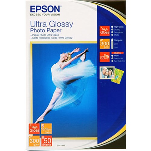 Used Epson Ultra Glossy Photo Paper 300gm 4x6 50 sheets