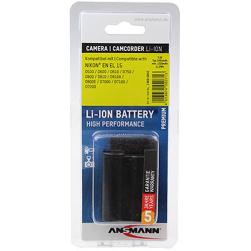 Used Ansmann A-Nik ENEL15 Battery (Nikon EN-EL15)
