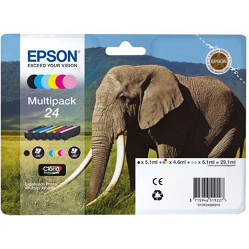 Used Epson 24 Multipack 6-Colours Claria Photo HD Ink Cartridge
