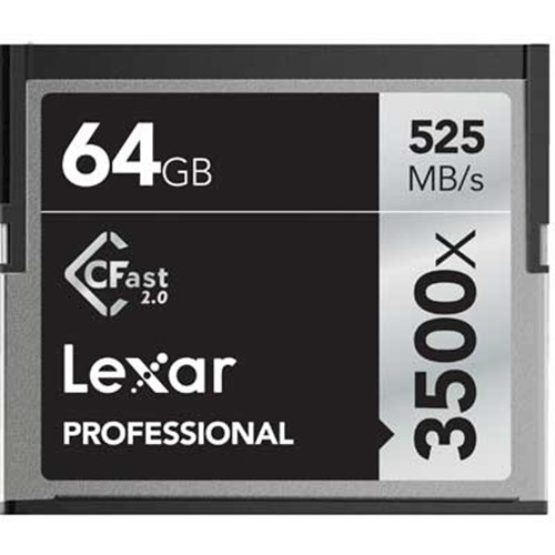 Used Lexar 64GB 3500x (525MB/Sec) Professional CFast 2.0 Card