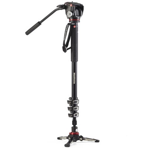 Used Manfrotto XPRO Video 4 Section Aluminium Monopod with MHXPRO-2W Head