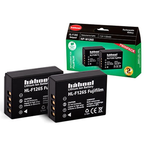 Used Hahnel HL-F126S Battery (Fujifilm NP-W126S) - Twin Pack