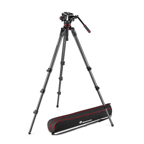 Used Manfrotto 504X Fluid Video Head with 536 CF Single Leg Tripod
