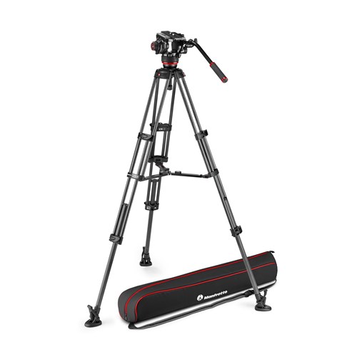 Used Manfrotto 504X Fluid Video Head with CF Twin Leg Tripod MS