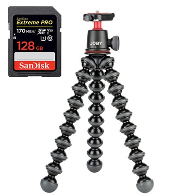 Joby GorillaPod 3K and SanDisk 128GB Extreme Pro