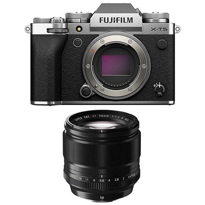 Fujifilm X-T5 Digital Camera Body with XF 56mm f1.2 R Lens - Silver