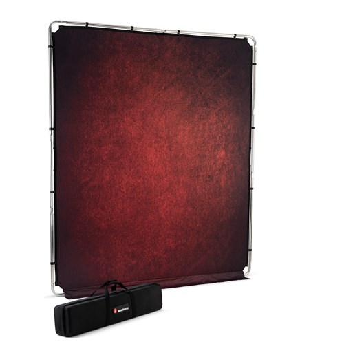 Used Manfrotto EzyFrame Vintage Background 2 x 2.3m - Crimson